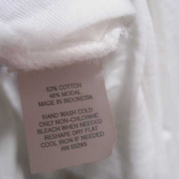 Women’s Express Solid White Cotton Modal Pullover Long Sleeve Shirt Size Medium - Picture 7 of 7